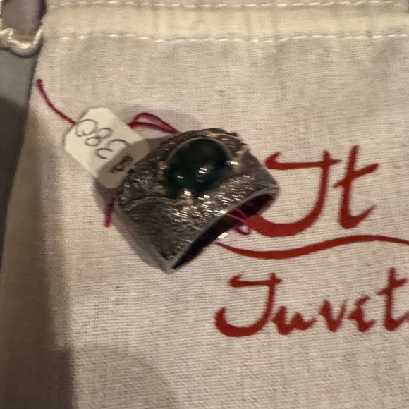 Green tourmaline ring with Sterling Silver and 18k gold - Picture 6 of 7